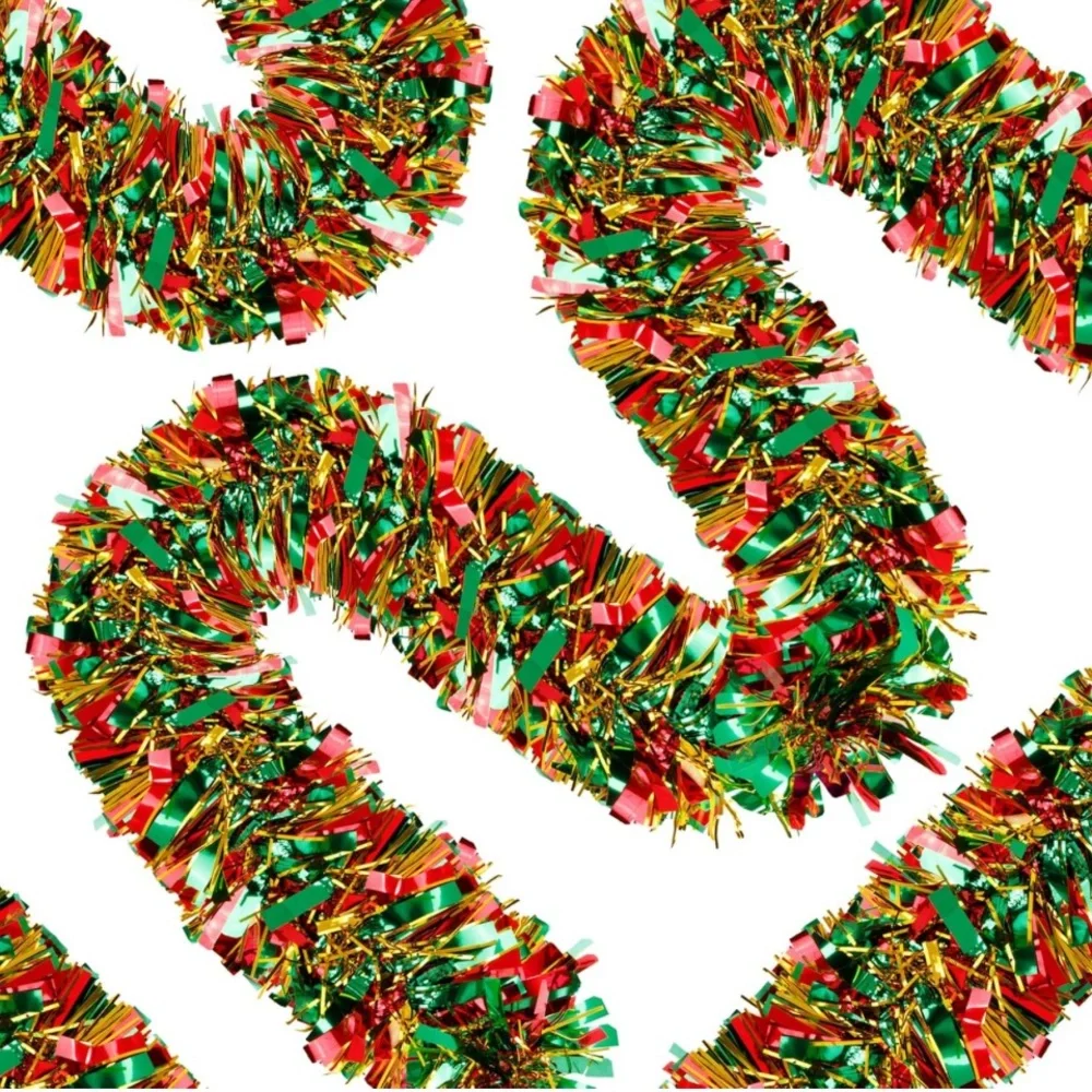 ~NWT Christmas Holiday Tinsel Garland - Red, Green, Gold~